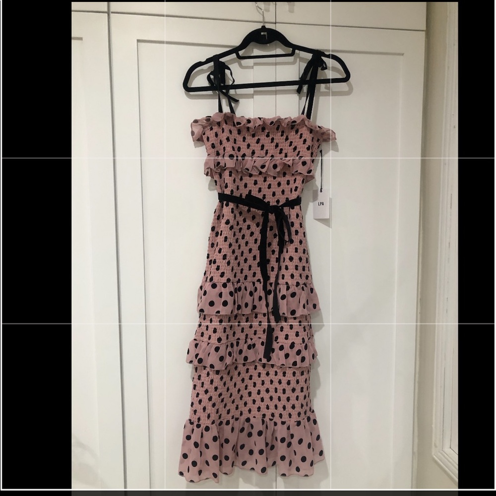 Fiorella midi polka dot dress